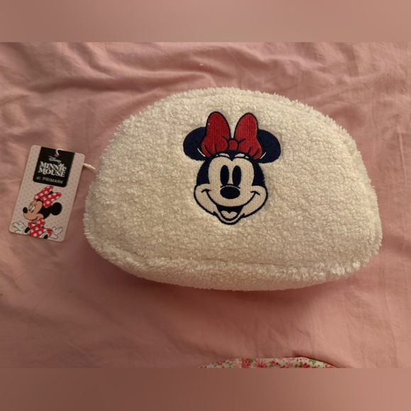 Primark Handbags - Primark White Sherpa Minnie Mouse Cosmetic Pouch